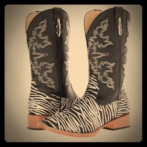 Roper Zebra Glitter Cowboy Boots!!🦓